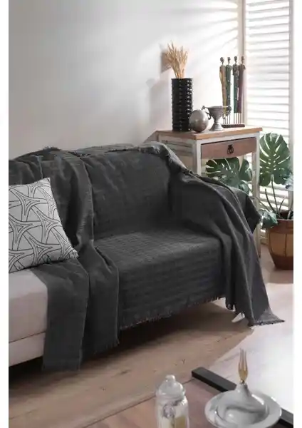 Elart Carlo Füme Koltuk Örtüsü 170x200cm Şıklık ve Koruma Bir Arada