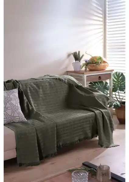 Elart Carlo Haki Koltuk Örtüsü 170x200cm Şıklık ve Koruma Sağlayan Modern Tasarım