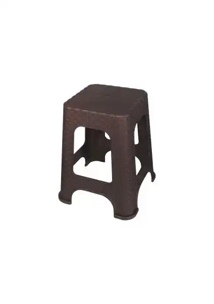 Elif Plastik Rattan Tabure Büyük Kahverengi: Dayanıklı ve Estetik Oturma Seçeneği