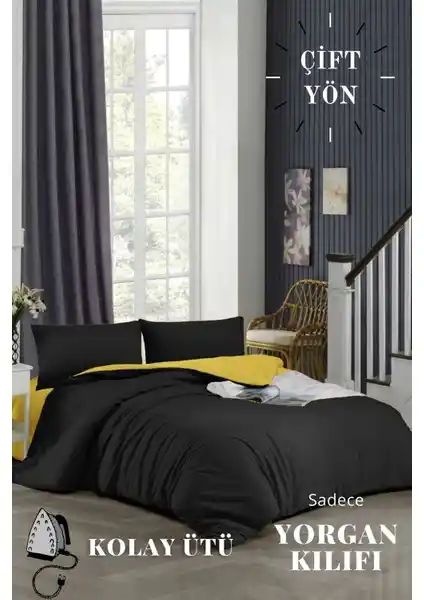 Ely Parker Kolay Ütülenebilir Çift Yönlü Yorgan Kılıfı Modern ve Şık Tasarım, Dayanıklı ve Pratik Kullanım İçin Uygun