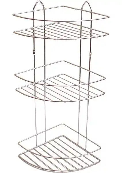 Emsa 3'lü Eko Oval Banyo Köşe Rafı EK03: Fonksiyonel ve Estetik Tasarım Çözümü