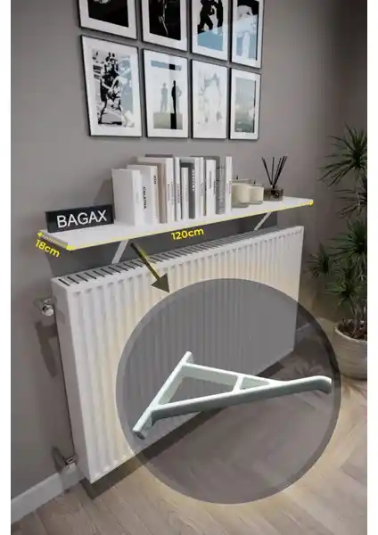 Endüstriyel ve modern tasarımın birleşimi Endless Shopping duvara montajsız beyaz uçan raf