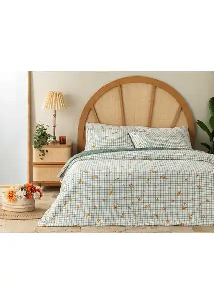 English Home Bloom Check Pamuk Çift Kişilik Nevresim Takımı: Şıklık ve Konforun Buluşması