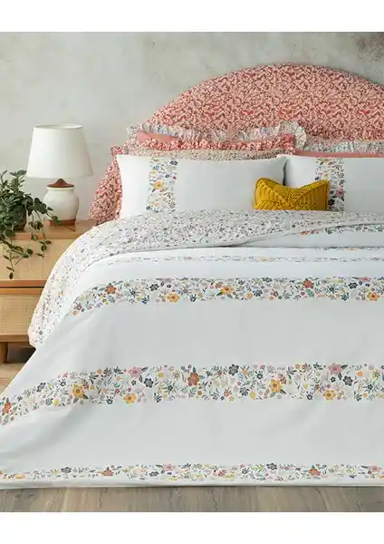 English Home Bloomy Lines Pamuklu Tek Kişilik Nevresim Seti Estetik ve Konfor Sunar
