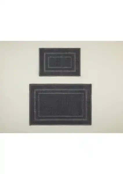 English Home Classy Frame Pamuklu Bukle Banyo Paspası Seti Modern ve Şık Tasarım