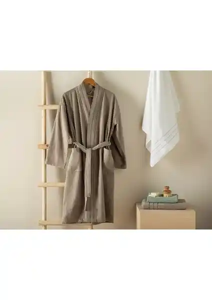 English Home Soft Pamuklu Bornoz S-M Koyu Bej Konfor ve Kalitenin Birleşimi