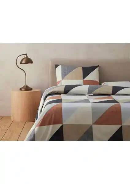 English Home Triad Tek Kişilik Nevresim Seti 160x220 cm Gri Bej Modern ve Kullanışlı Tasarım