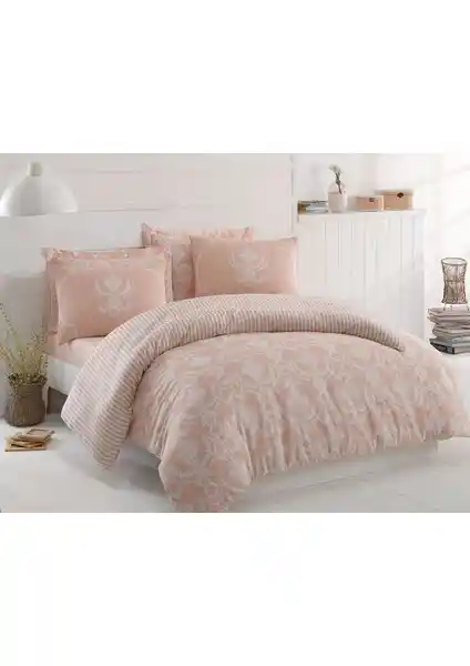 Enlora Home Çift Kişilik Pudra Nevresim Takımı Kolay Ütülenir ve Estetik Tasarım