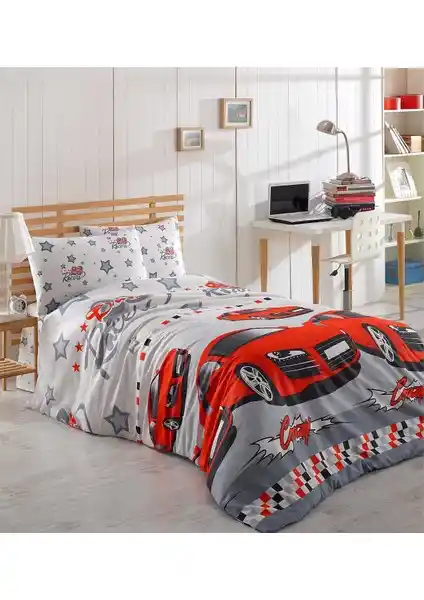 Enlora Home Crazy Kırmızı Tek Kişilik Nevresim Takımı Günlük Kullanım İçin Uygun