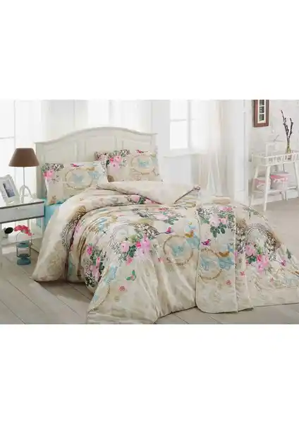 Enlora Home Kolay Ütülenir Çift Kişilik Nevresim Takımı Angel Bej