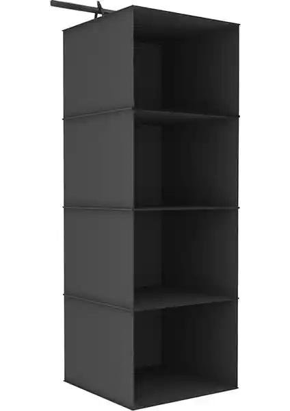 Enzelo Siyah Dolap Düzenleyici Organizer ile Gardırobunuzu Optimize Edin