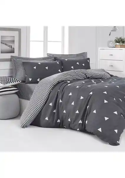 Eponj Home Çift Kişilik Gri Nevresim Takımı Modern ve Pratik Tasarım