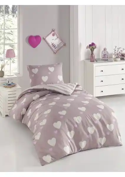 Eponj Home Junior Nevresim Seti Gülkurusu Renkli Tek Kişilik Yatak Takımı