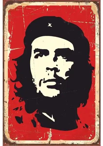 Ernesto Che Guevara Retro Vintage Ahşap Poster Duvar Dekoru Sanat ve Tarih Buluşması