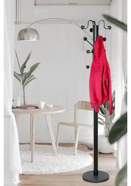 Erofis Yıldız Siyah Ayaklı Elbise Askısı Modern ve Dayanıklı Dekorasyon Unsuru