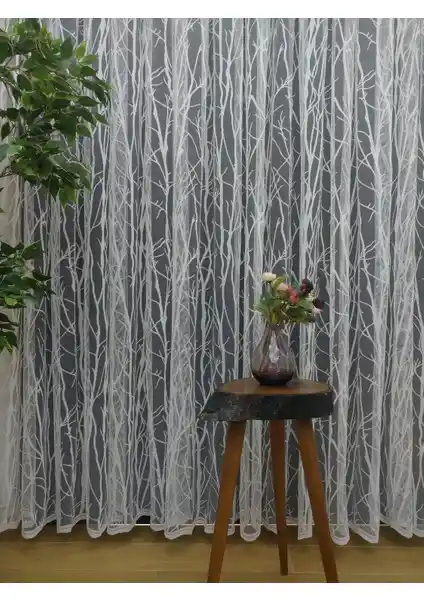 Esse Home Ağaç Desen Fransız Dantel Tül Perde: Şıklık ve Fonksiyonelliği Bir Arada Sunar