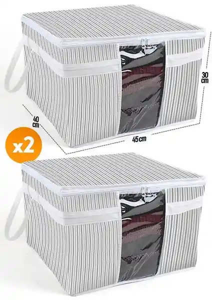 Esti Çift Kazak Hurcu Pencereli 45x40x30 cm Ev ve Depolama İçin Pratik Çözüm