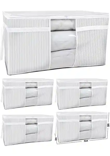 Esti Pencereli Yastık Hurcu 75x40x40 cm Geniş İç Hacim ve Kolay Görüntüleme Özelliğiyle