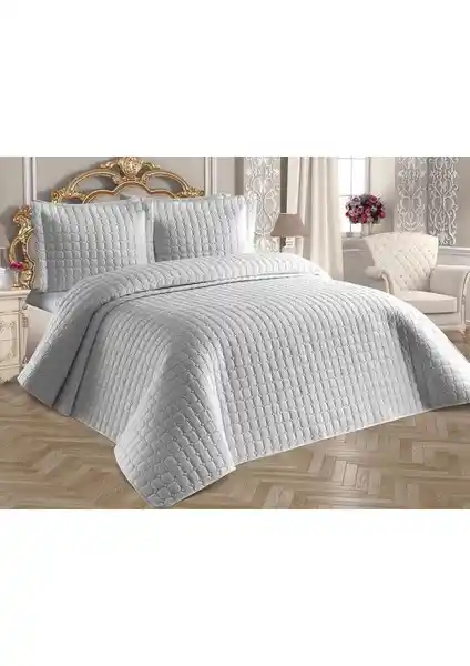 Estiva Çift Kişilik Yatak Örtüsü Gri Modern ve Şık Tasarım, Kolay Bakım Özellikleriyle