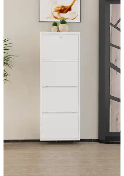 Ev ve Ofis İçin Dayanıklı Metal Ayakkabılık Beyaz Modern Depolama Çözümü