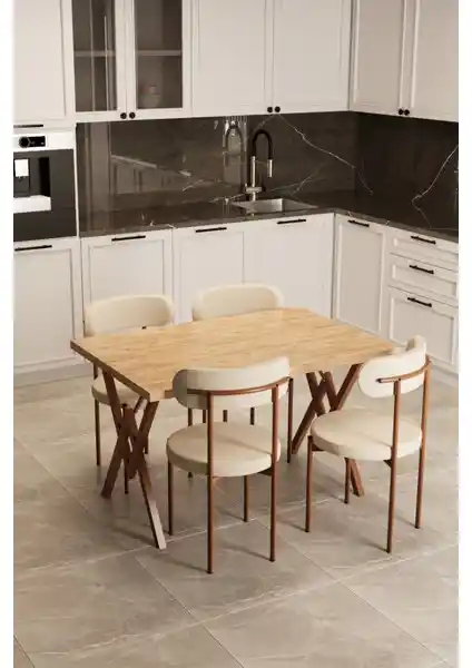 Evde şıklık ve fonksiyonellik sağlayan 4 kişilik mutfak masa takımı