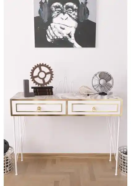 EVDEMO Ardeno London Lüx Dresuar Beyaz Mermer Modern Şıklık ve Fonksiyonellik Sunar