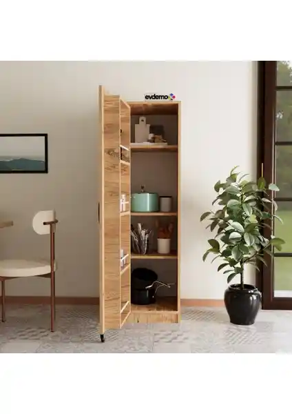 Evdemo Elzem Tek Kapaklı Kiler Dolabı Atlantik Çam Modern ve Dayanıklı Tasarım