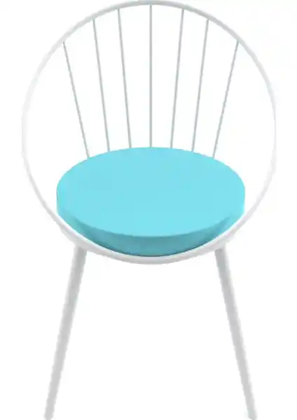 EVDEMO Eylül Metal Tel Sandalye Turkuaz: Modern ve Dayanıklı İç ve Dış Mekan Kullanımı İçin