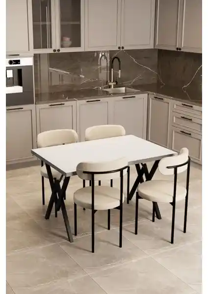 EVDEMO Trend 4 Kişilik Modern Mutfak Masa Takımı Detayları ve Özellikleri