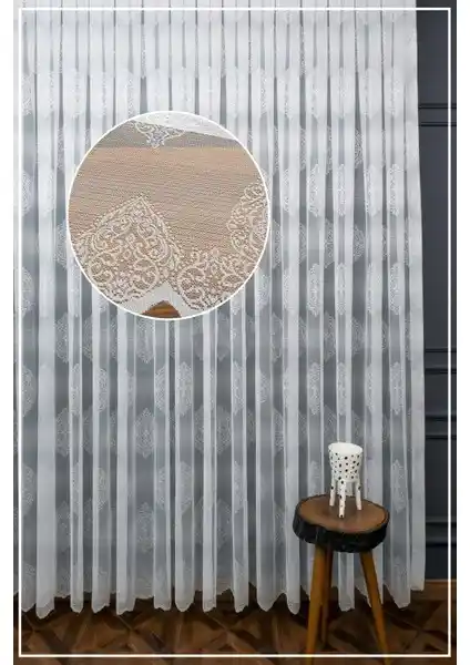 Evdepo Damask Desenli Ekstraforlu Tül Perde: Şık ve Dayanıklı Ev Dekorasyonu Çözümü