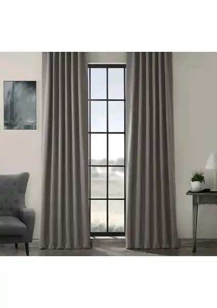 Evdepo Home Hazır Karartma Blackout Pilesiz Fon Perde Gri Renkli Modern Tasarım