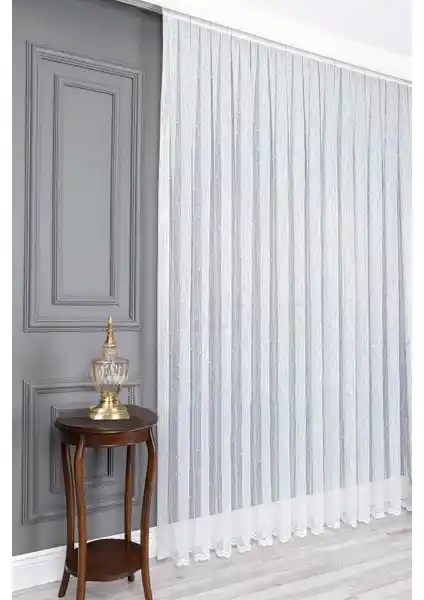 Evdepo Home Pilesiz Ekstraforlu Tül Perde Kırık Beyaz Modern ve Dayanıklı Tasarım
