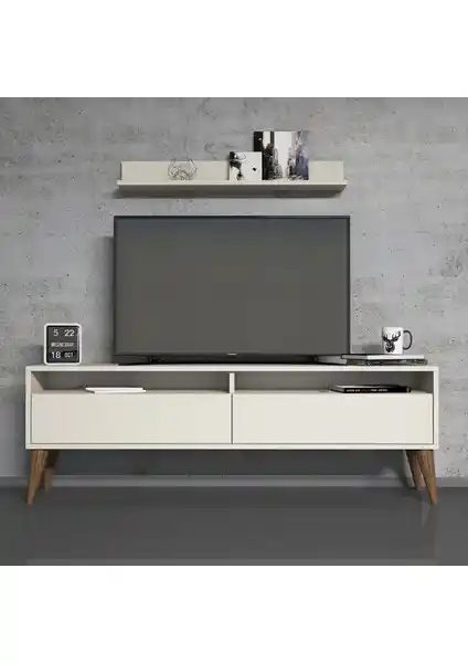 Evdo Best TV Ünitesi Krem Renk Modern Tasarım ve Dayanıklı Malzeme ile Şık Çözüm