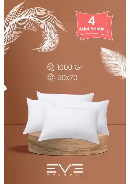 Eve Tekstil 4'lü Rollpack Yastık Seti Yüksek Konfor ve Dayanıklılık Sunar
