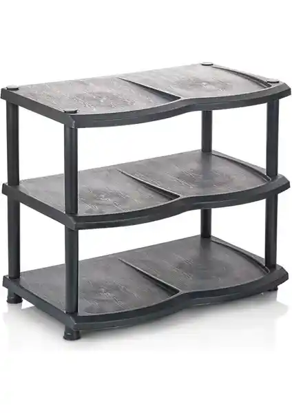 Evefix 3 Katlı Siyah Plastik Ayakkabılık: Pratik ve Şık Depolama Çözümü