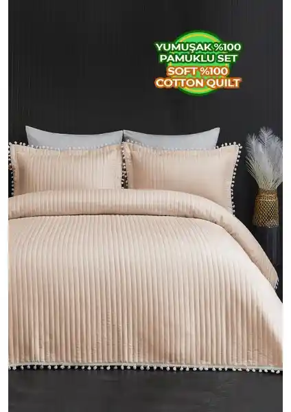 Evlen Home Collection Kapitone Ponpon Yatak Örtüsü: Şık ve Konforlu Yatak Dekorasyonu Çözümü