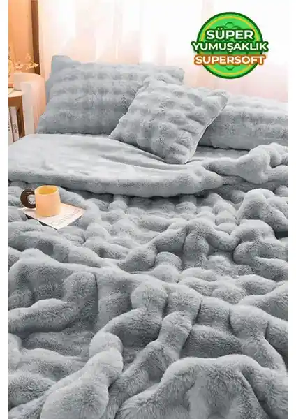 Evlen Home Collection Kürk Yatak Örtüsü: Modern Şıklık ve Konforun Buluşması