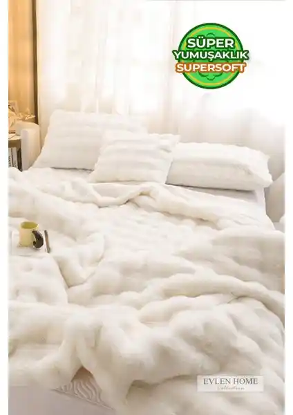 Evlen Home Collection Kürk Yorgan Çift Kişilik: Şıklık ve Konfor Sunan Yatak Örtüsü
