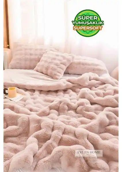 Evlen Home Collection Kürk Yorgan: Şıklık ve Konforu Bir Arada Sunan Çift Kişilik Yatak Örtüsü