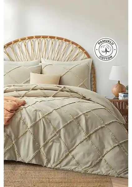 Evlen Home Collection Pamuklu Aimar Yatak Örtüsü Takımı: Şık ve Konforlu Yatak Dekorasyonu