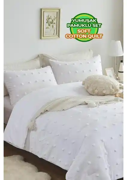 Evlen Home Collection Pamuklu Emmy Yatak Örtüsü Seti Modern Tasarım ve Konfor