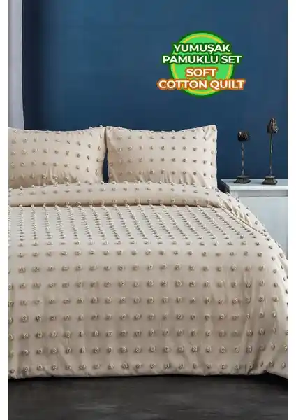 Evlen Home Collection Pamuklu Emmy Yatak Örtüsü Seti: Şık ve Konforlu Yatak Odası Dekorasyonu İçin Ideal