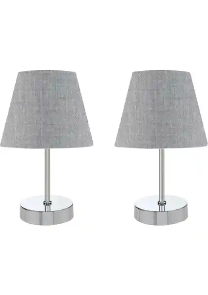 Evlight Metal Ayaklı 2'li Abajur Masa Lambası Modern ve Şık Tasarım
