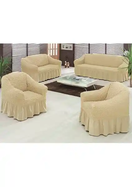 Evory Home Bürümcük Standart Koltuk Örtüsü Takımı Doğal ve Şık Tasarımıyla Ev Dekorasyonunuza Uyum Sağlar