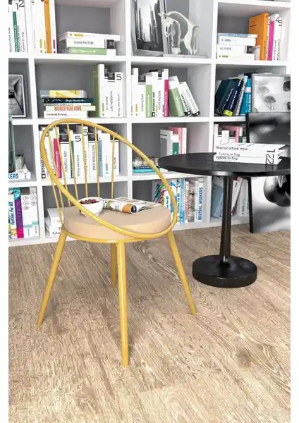 Eylül Metal Tel Sandalye Gold: Modern Tasarım ve Dayanıklılığı Bir Arada Sunar