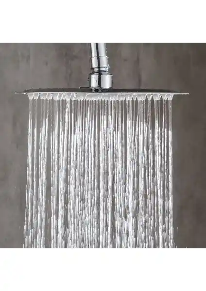 Fause Tepe Kare Slim Duş Başlığı SUS 304 Paslanmaz Çelik Dayanıklı ve Estetik Tasarım
