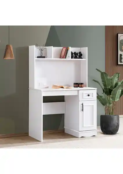 Felix Üniteli Beyaz Bilgisayar Masası: Modern ve Fonksiyonel Ofis Çalışma Mobilyası