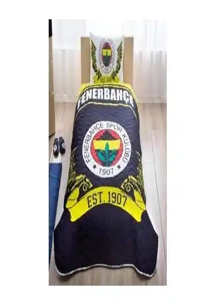 Fenerbahçe Lisanslı Taç Yorgan ve Yastık Kılıfı Seti Yatak Odası Dekorasyonu İçin Uygun