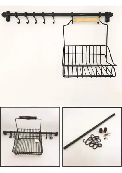 Ferforje Sepet ve Duvar Rayı Askılık ile Ev ve Ofis Dekorasyonunda Şıklık ve Fonksiyonellik