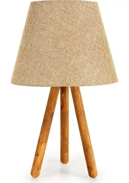 Festinhouse Luce Üç Ayaklı Ahşap Abajur Dekoratif ve İşlevsel İç Mekan Aydınlatması